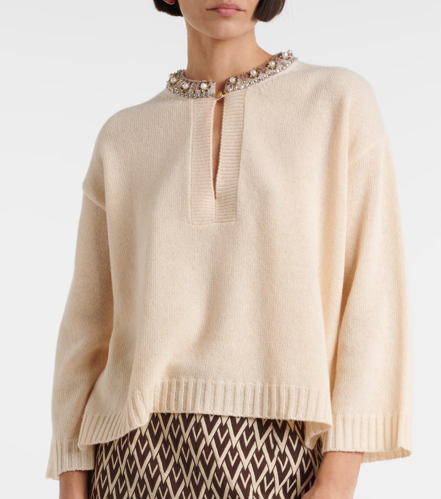 Embellished virgin wool sweater