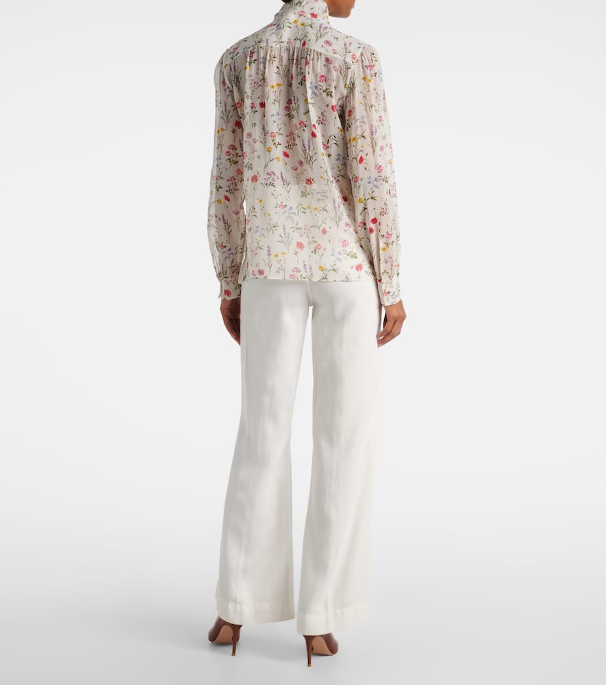 Printed silk blouse