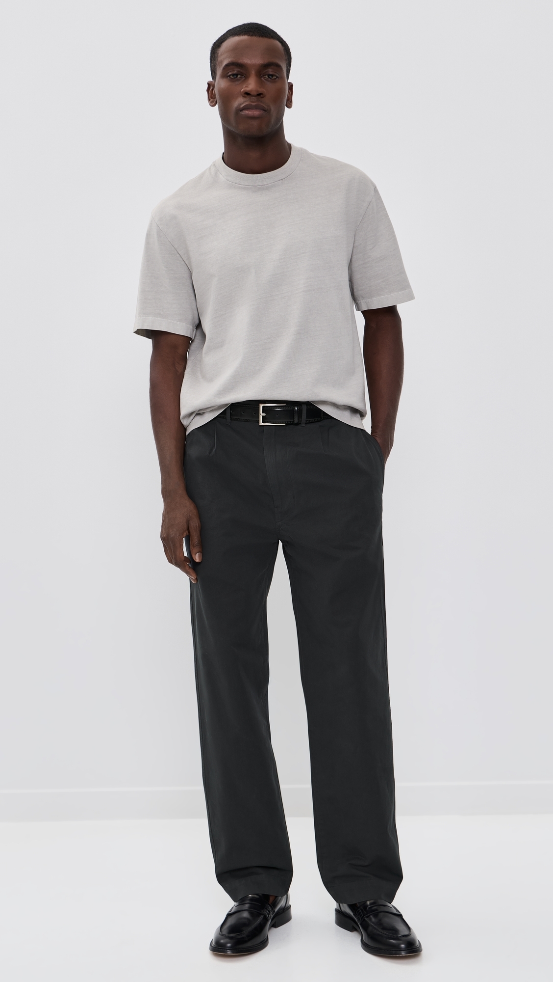 Cotton Twill Single Pleat Pants Pepper
