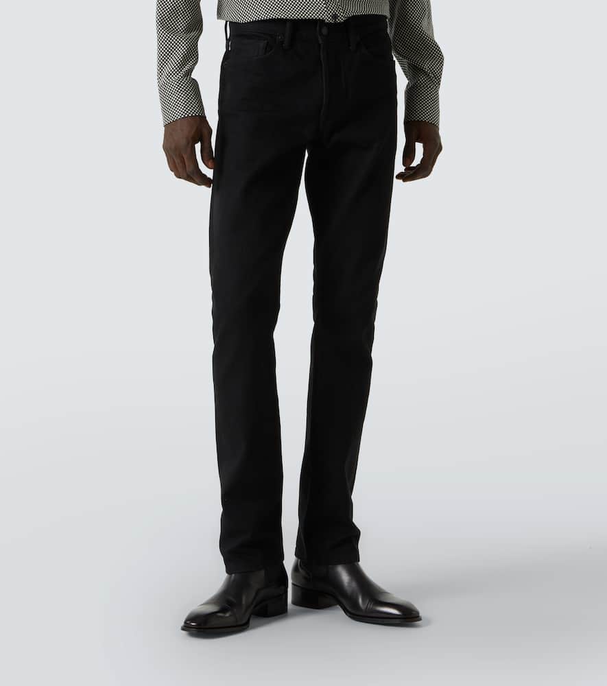 Mid-rise straight jeans