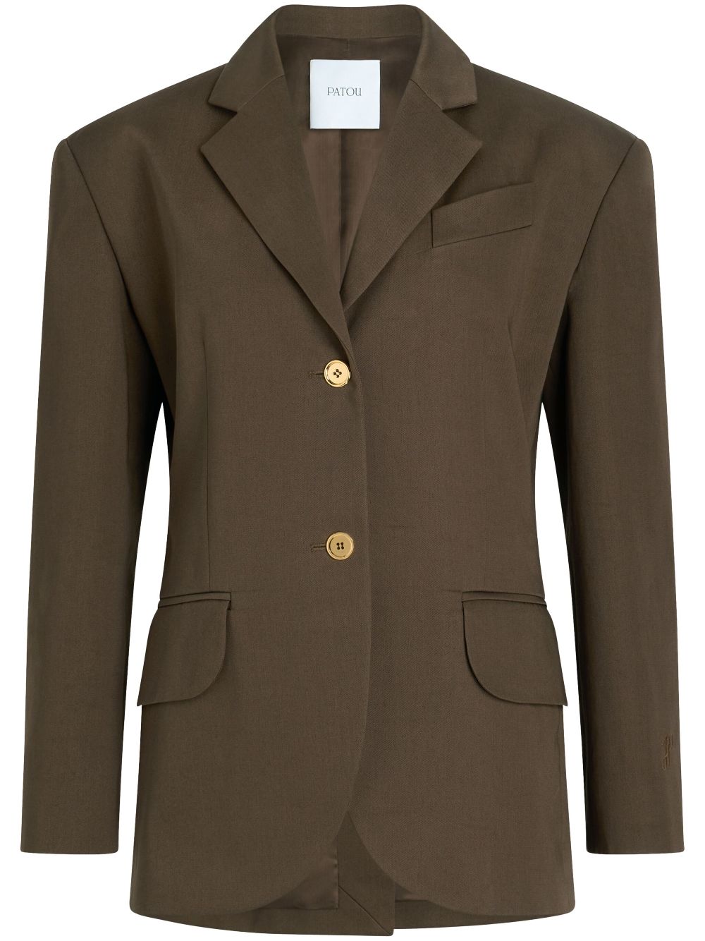 Gabardine belted blazer - Brown