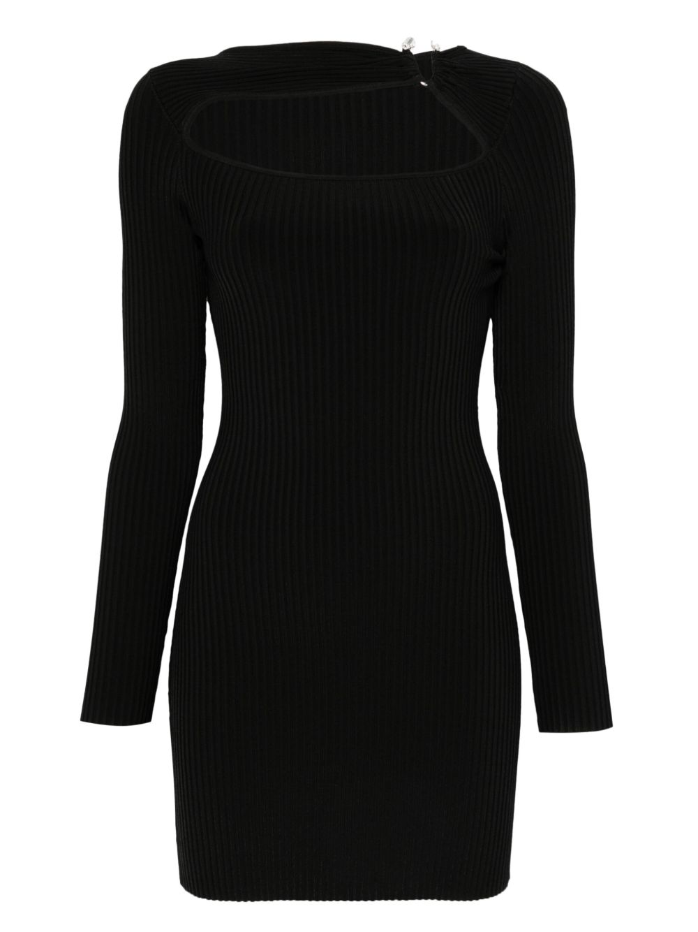Cut-out ribbed dress - Black