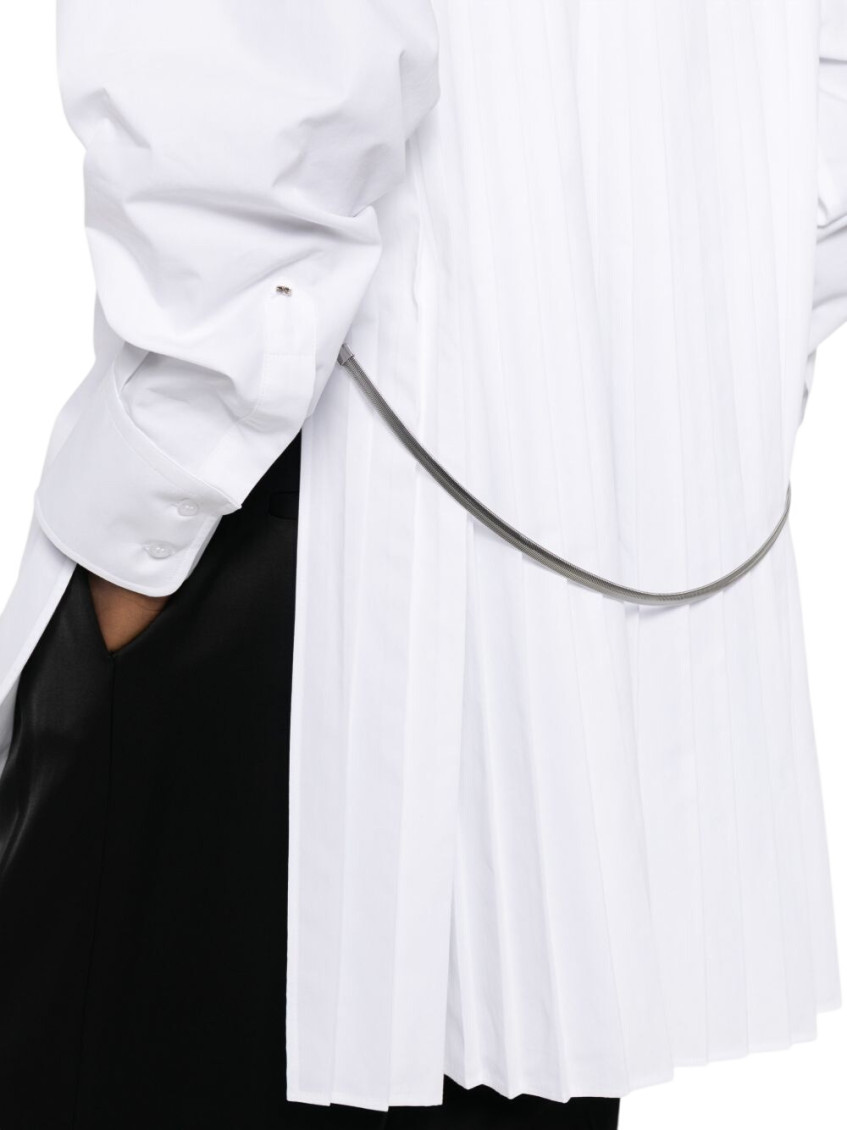 Sportmax - longline cotton blend shirt point collar