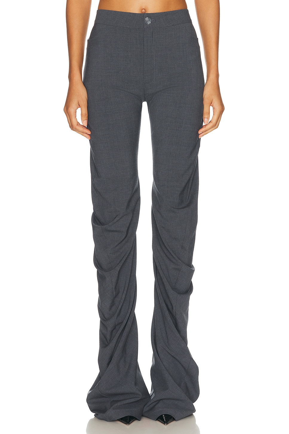 Jade Cropper Twisted Trouser in Dark Grey - Grey. 36 also