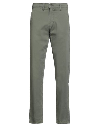 Man Pants Sage green Size 28 Cotton, Elastane