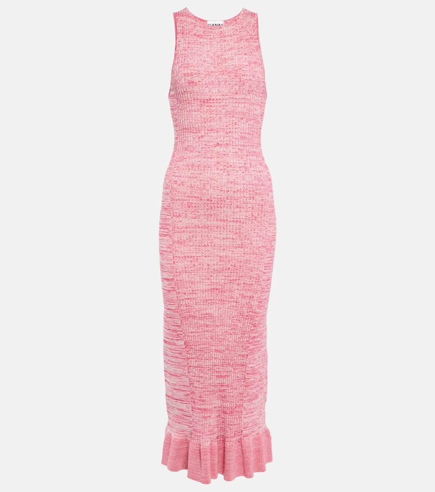 Ganni Ribbed-knit midi dress