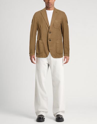 Patrizio Piscaglia Man Blazer Khaki Size 42 Cotton, Hemp
