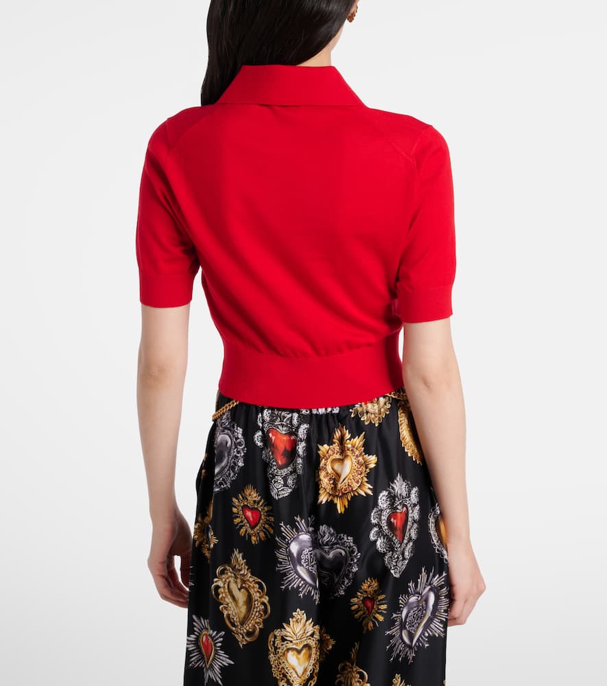 Knitted cashmere and silk polo shirt