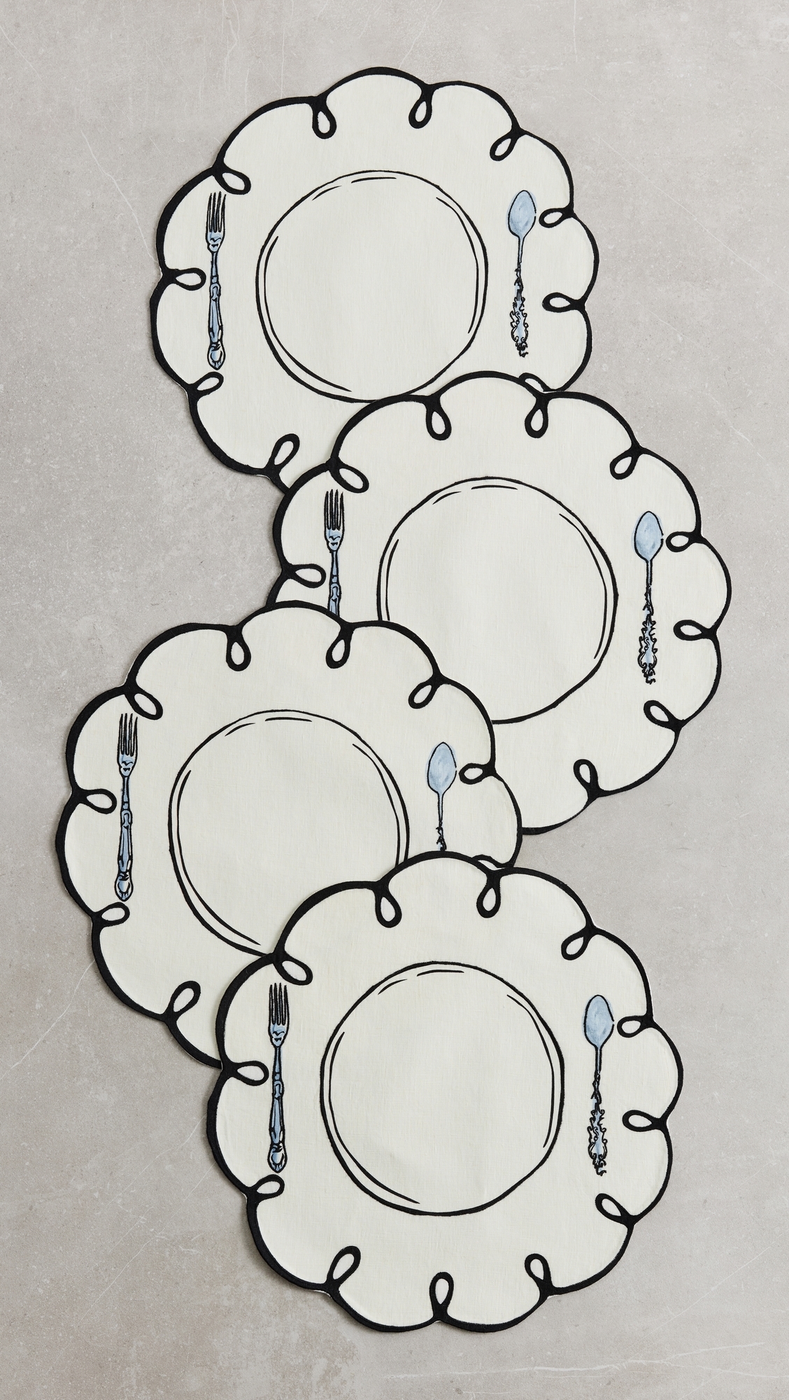 Linen Embroidered Placemats Multi One Size