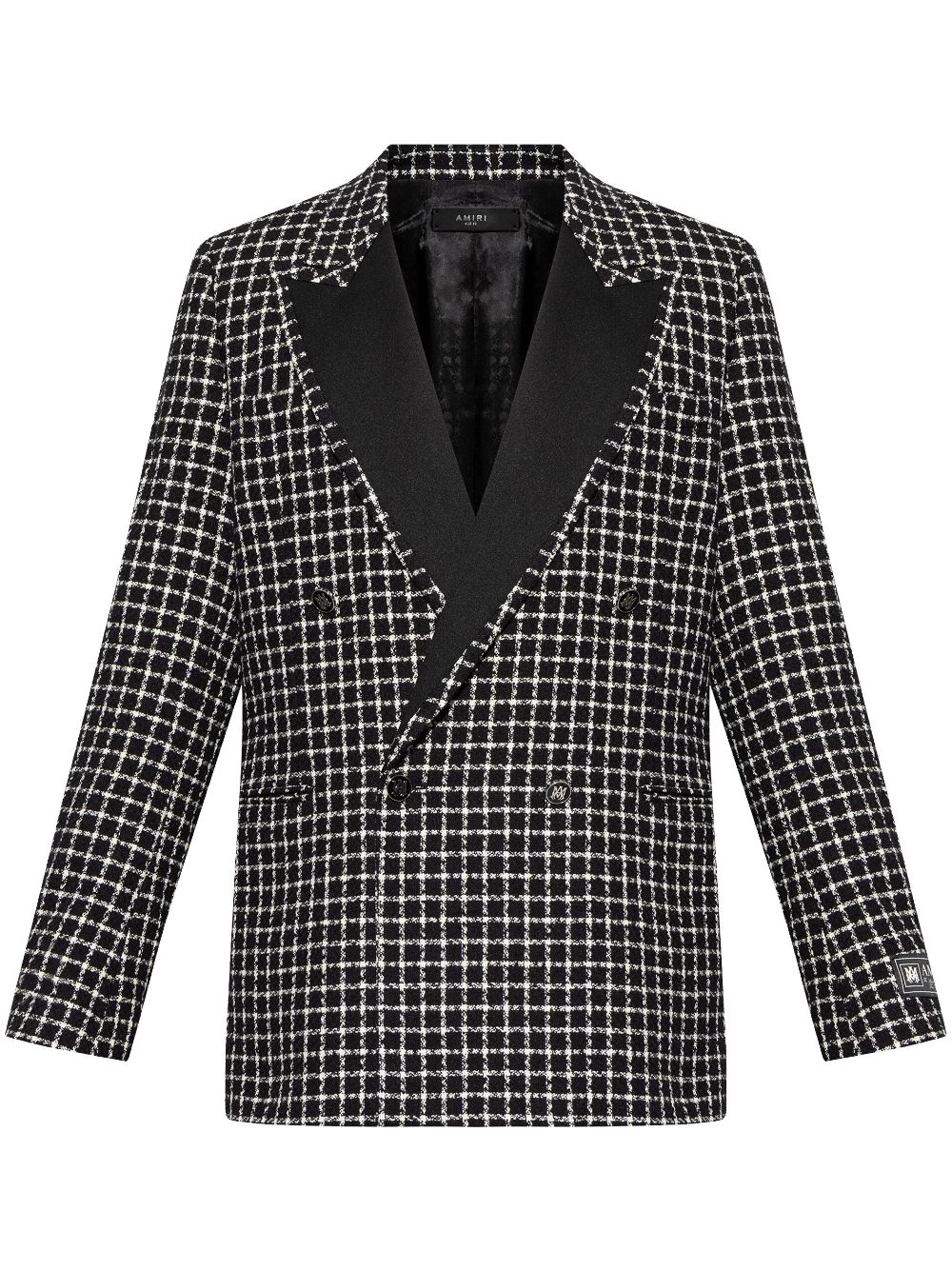 Bouclé double-breasted blazer - Black