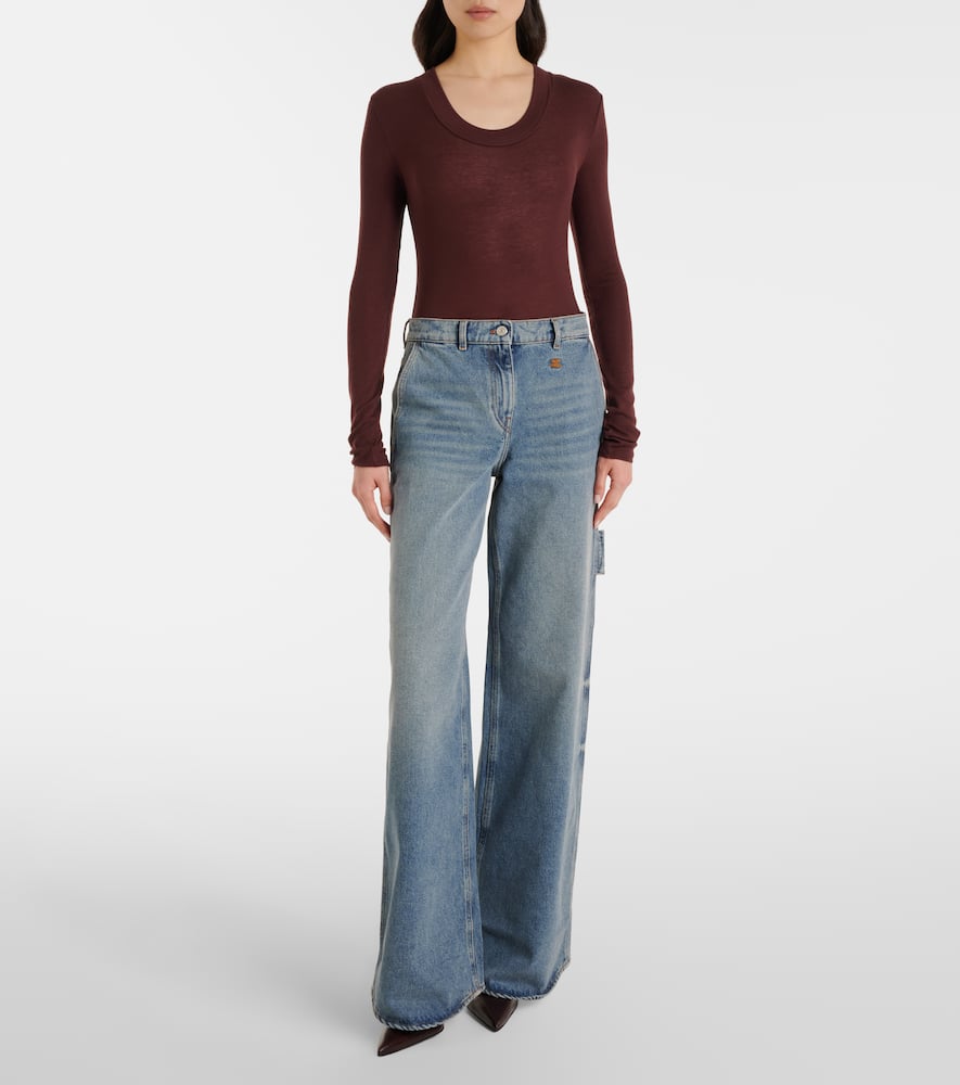 Courrèges Logo wide-leg jeans