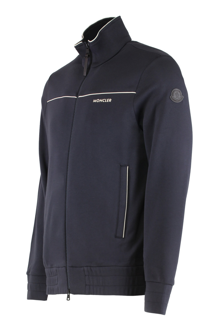 Blue Zip-Up Logo Sweatshirt