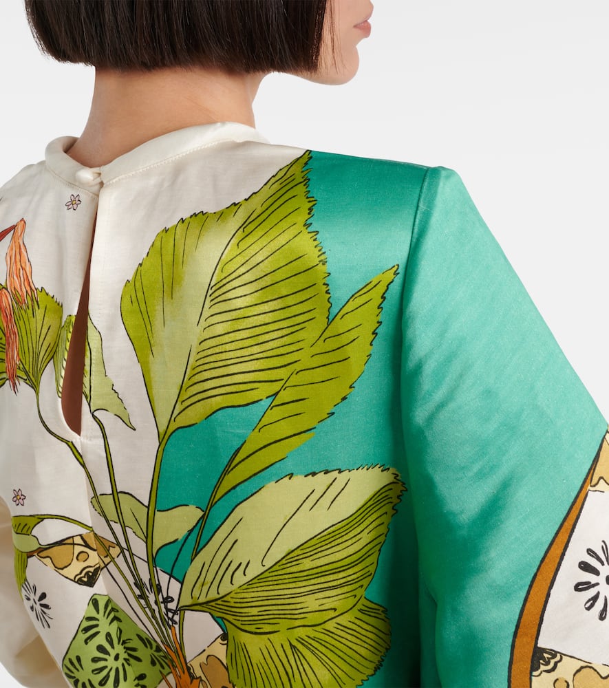 Alémais Printed hemp and silk maxi dress