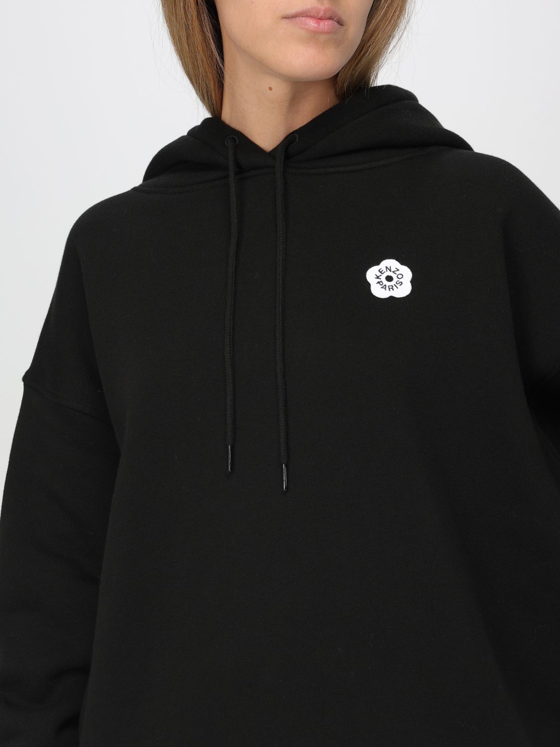 Boke Flower cotton hoodie - Black