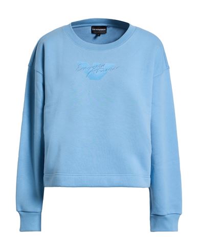 Woman Sweatshirt Light blue Size S Organic cotton, Polyester, Elastane