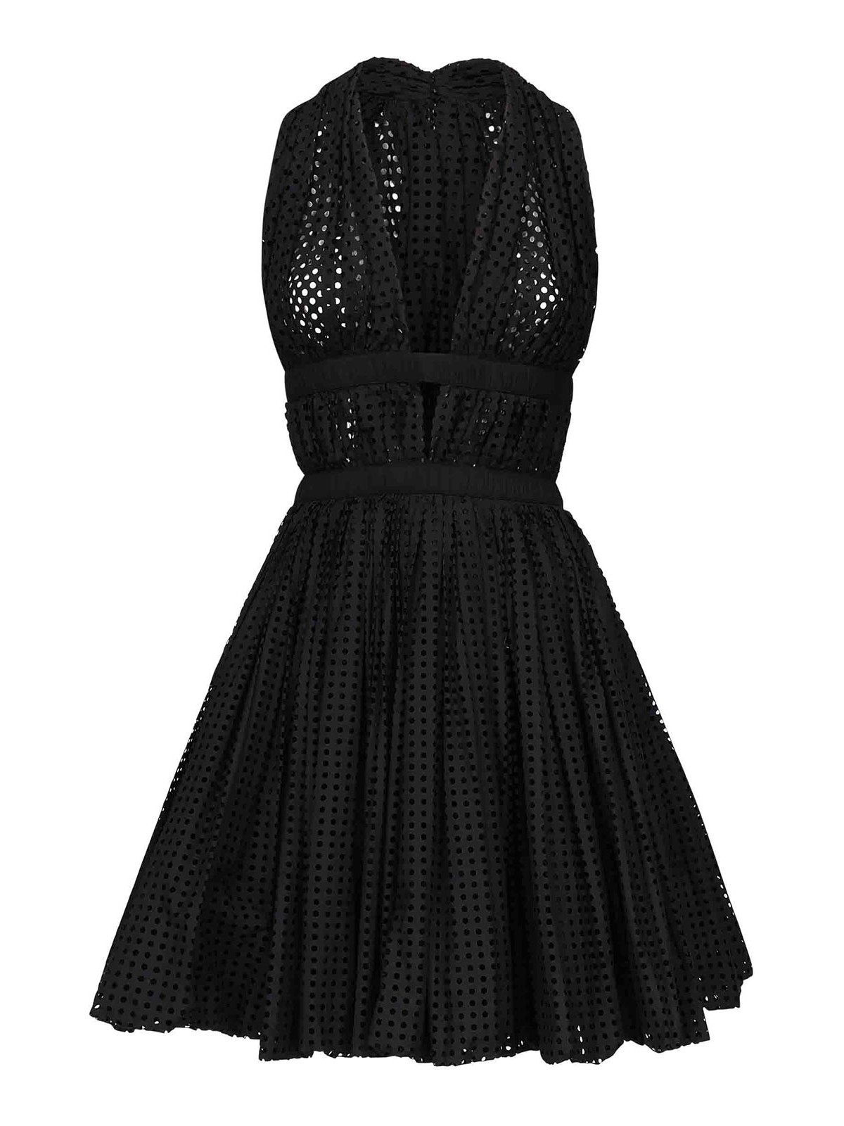 Perforated Poplin Mini Dress