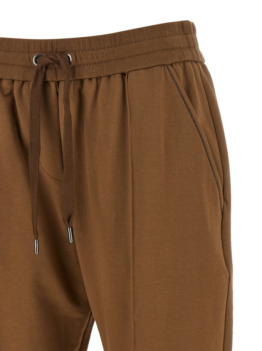Brunello Cucinelli - monile detail flared cropped lounge jogger