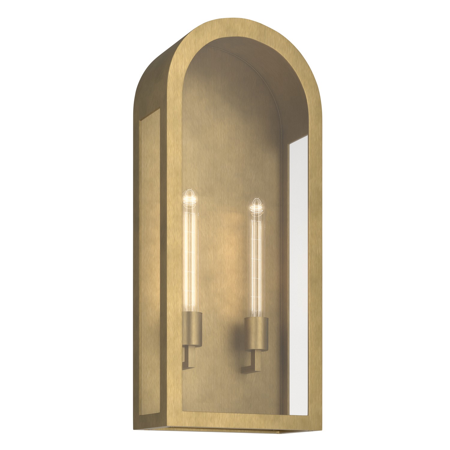 Natural Brass Outdoor Wall Mount from the Marea Collection