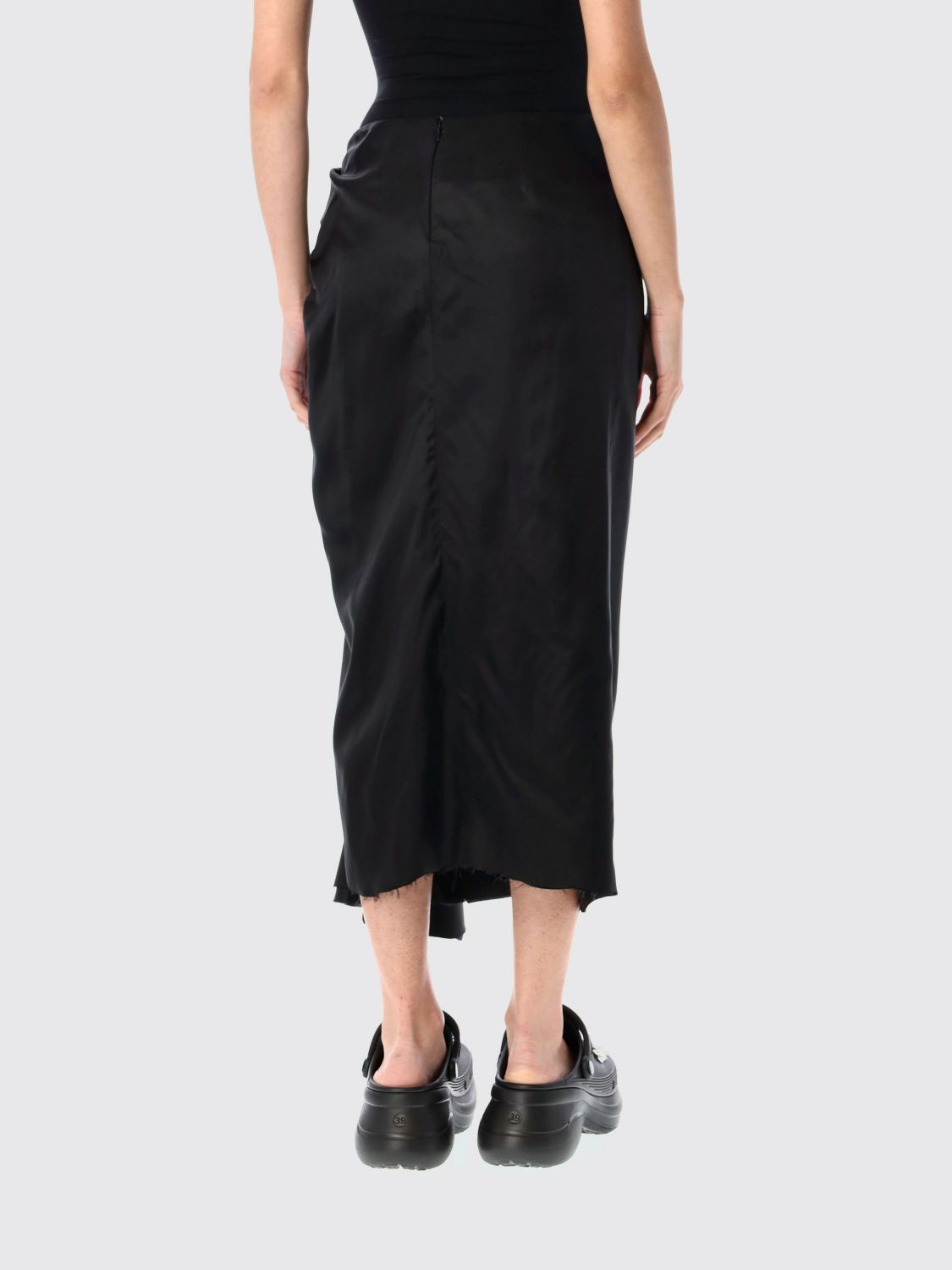 Satin midi dress - Black