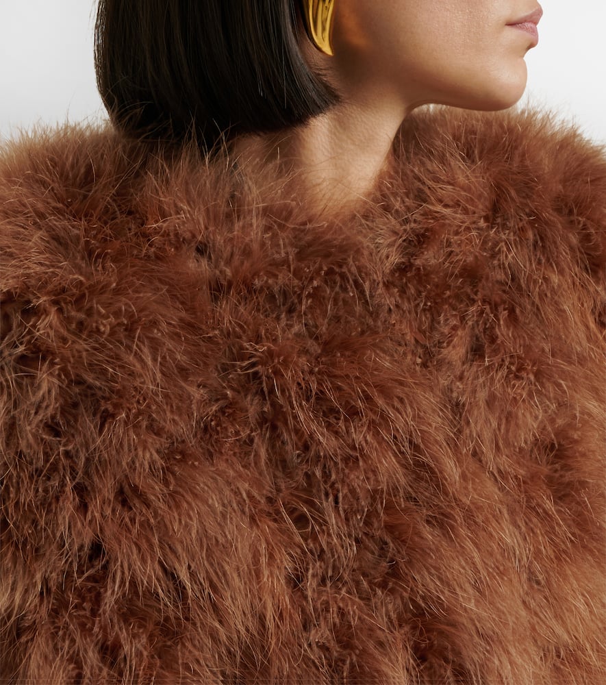 Cropped feather jacket