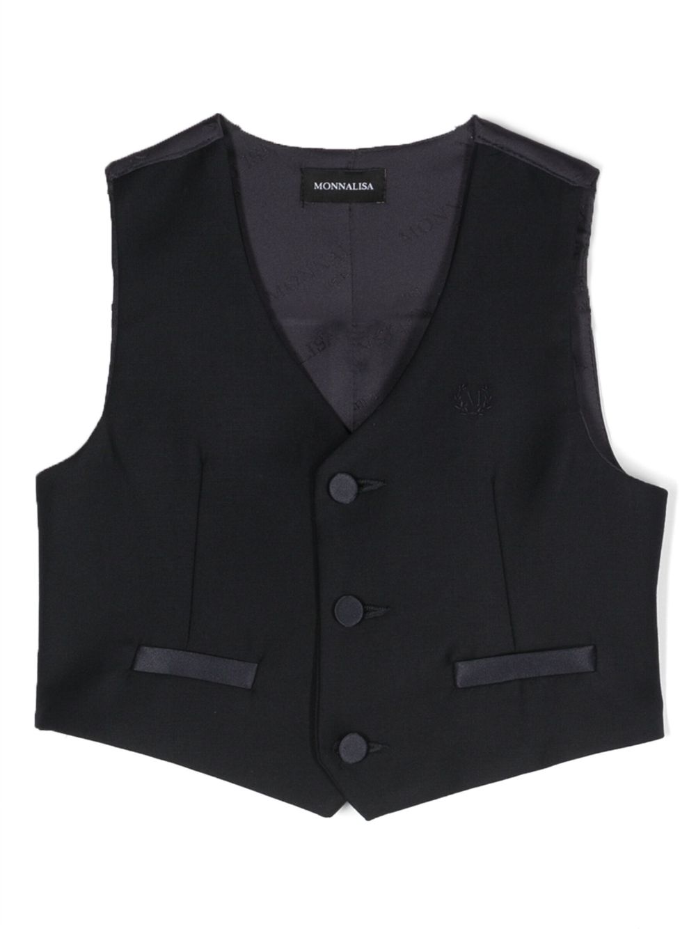 Logo-embroidered sleeveless waistcoat - Blue