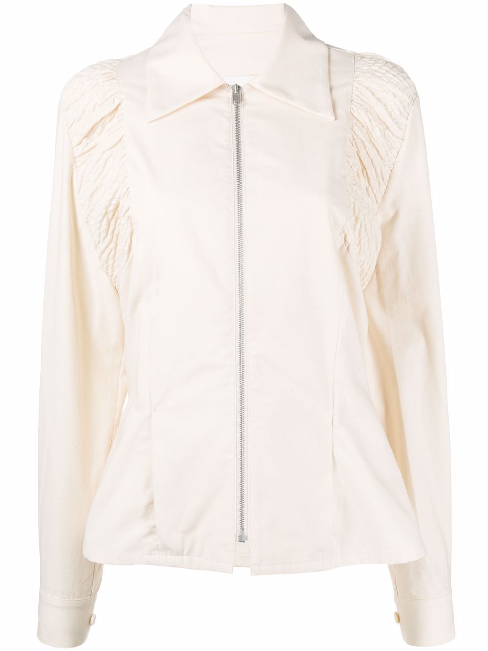 Ruched-detail shirt - Neutrals