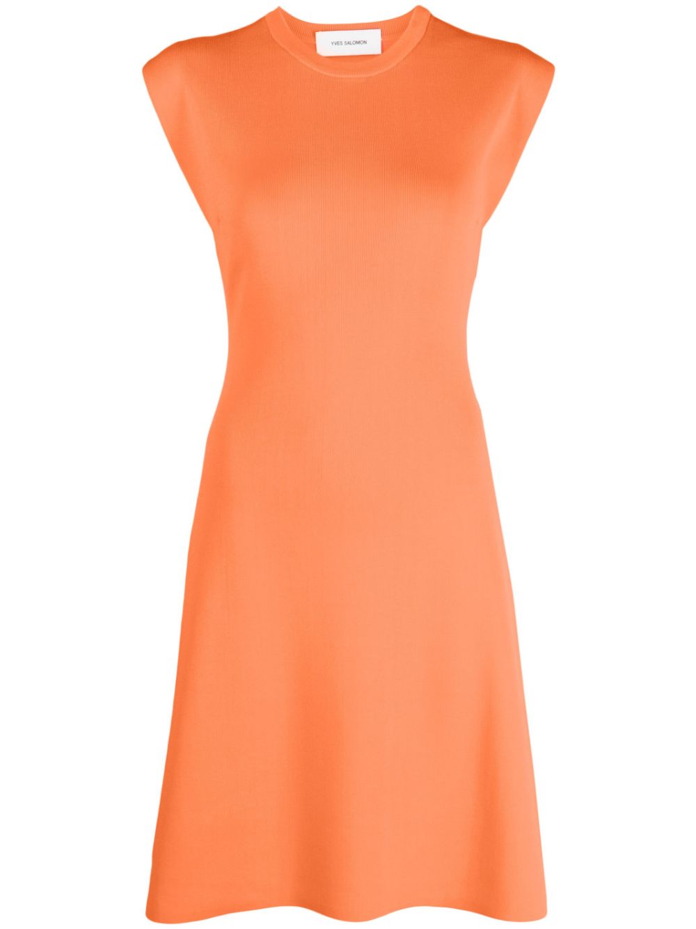 Fine-ribbed sleeveless mini dress - Neutrals