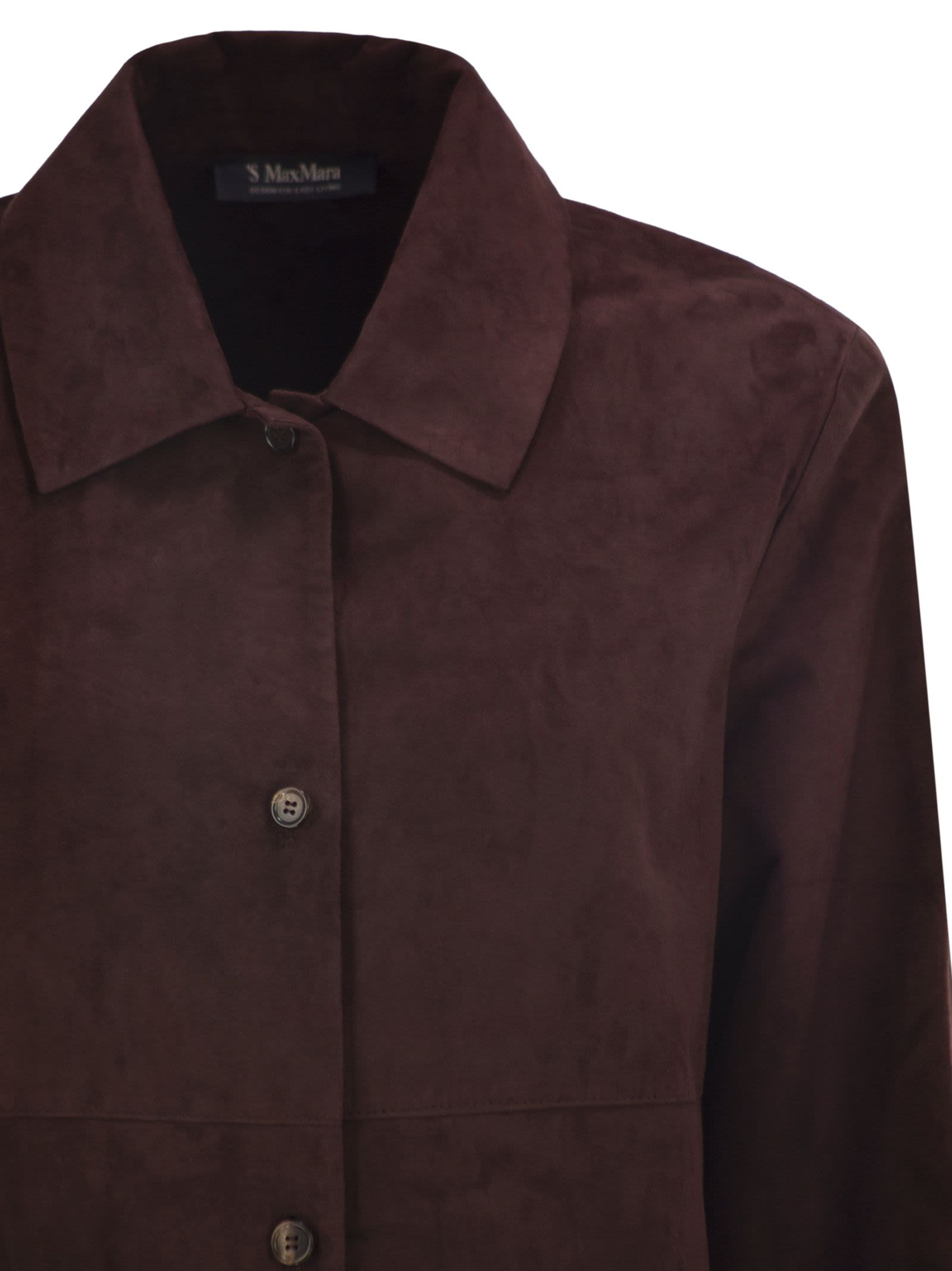 S Maxmara Smmgocce Suede Shirt With Silk Lining