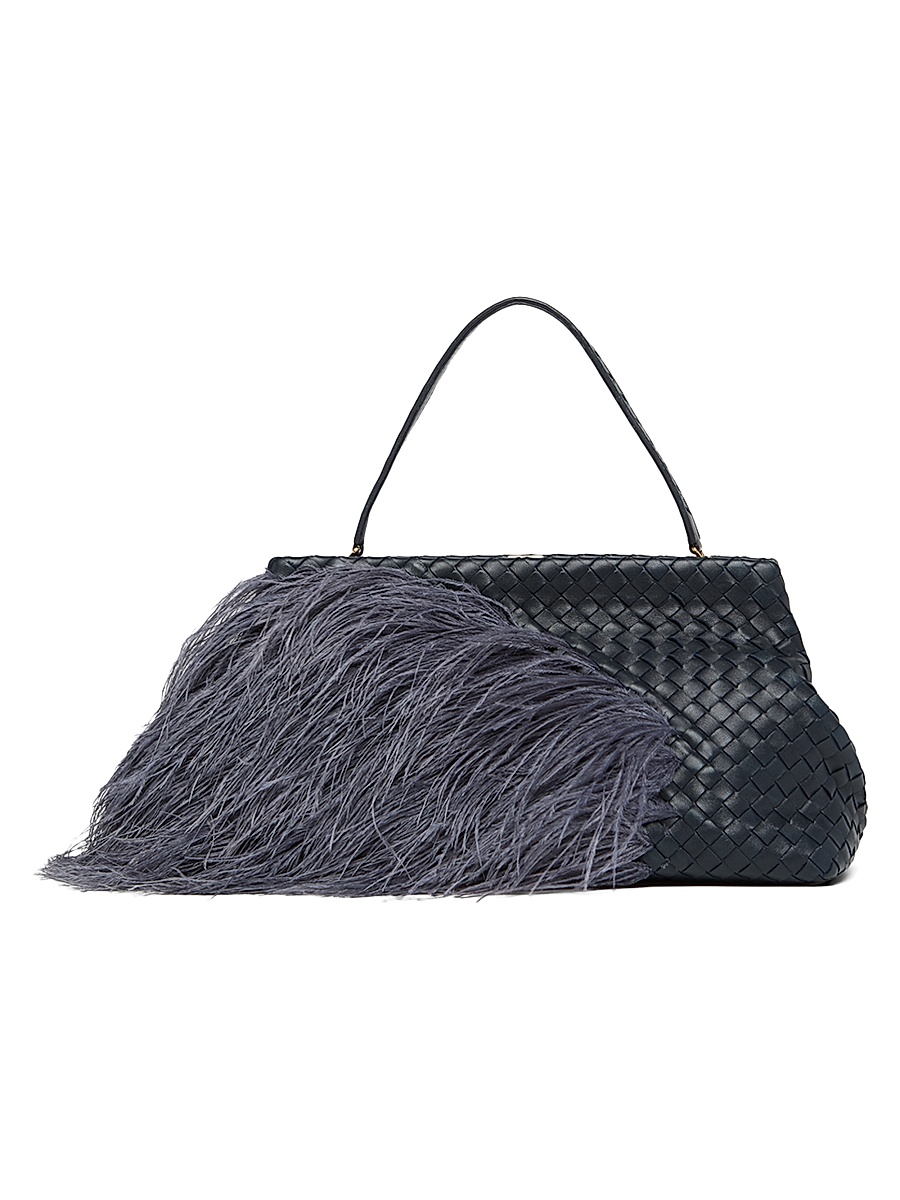 Women's The 1998 Ostritch Feathers Shoulder Bag - Midnight Brass