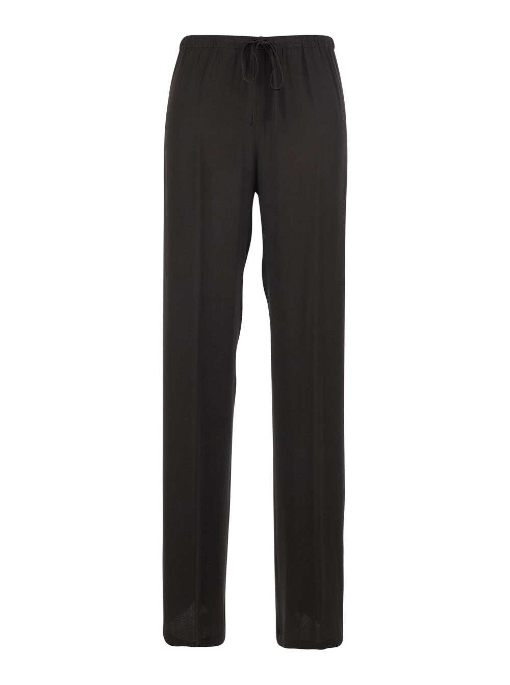 Silk-Blend Acetate Trousers — Brown