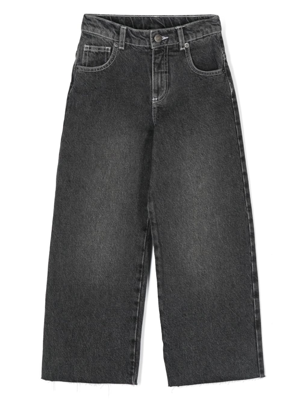 Embroidered-logo jeans - Grey