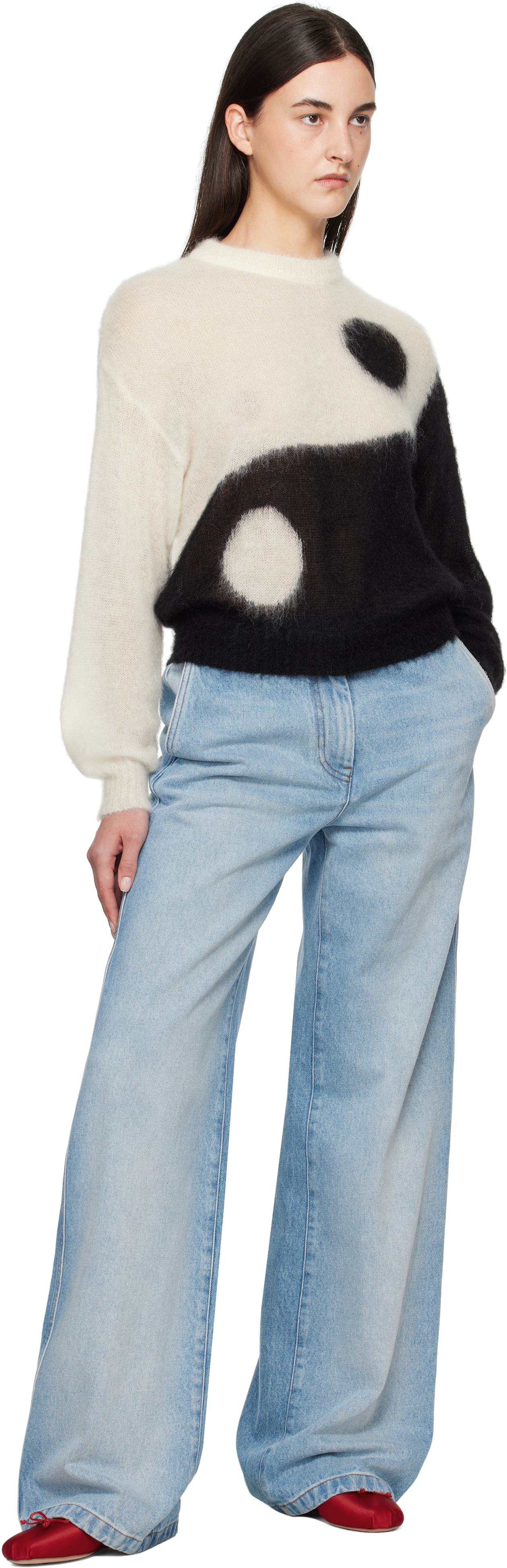 Moschino Black & White Iconic Archive Tao Sweater