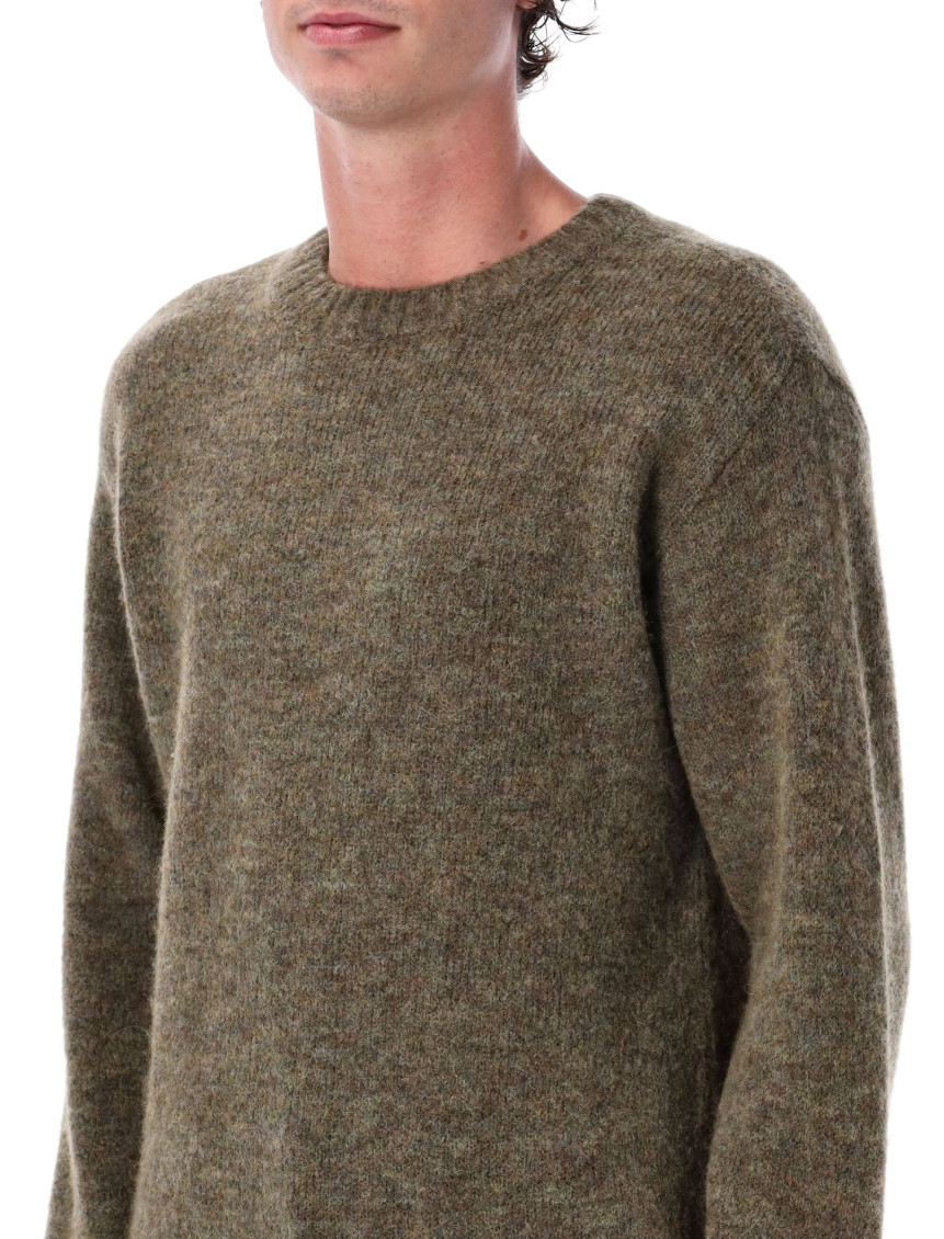 Green Crewneck Solid Sweater