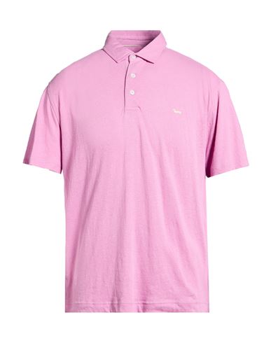 Man Polo shirt Pink Size XL Linen, Cotton