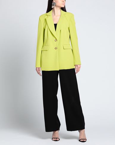 Woman Blazer Lime green Size S Polyester, Elastane