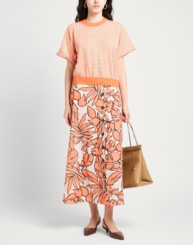 Roberto Collina Woman Sweater Orange Size L Linen, Polyester
