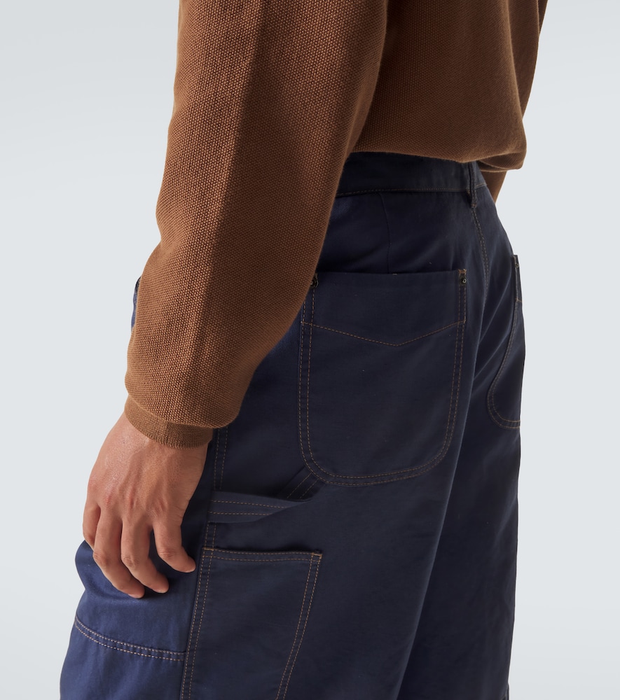 Cotton and linen gabardine shorts