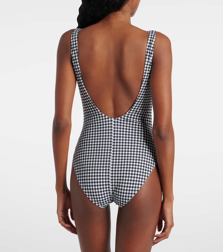 Ruched gingham swimsuit