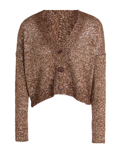 D. exterior Woman Cardigan Light brown Size L Polyamide, Polyester, Alpaca wool, Wool