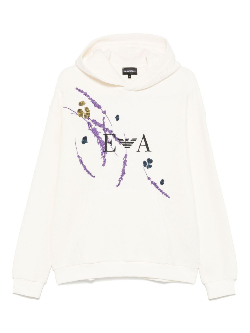 Emporio Armani logo-embroidered hoodie - White