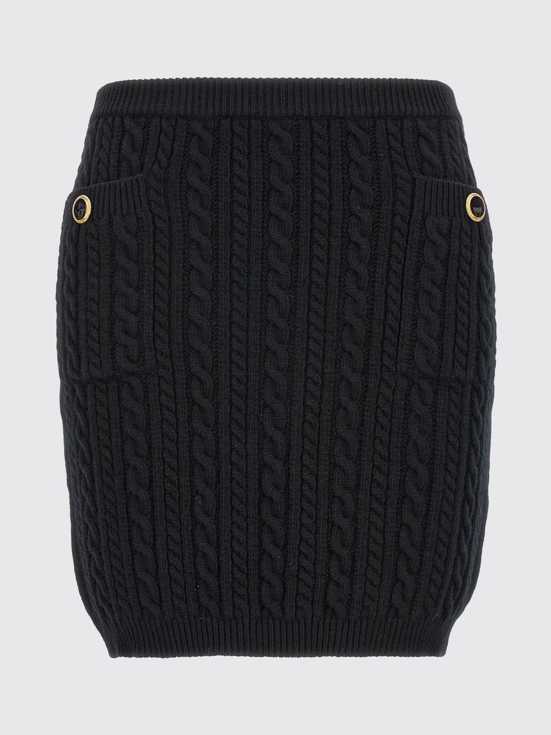 Wool knitted mini skirt - Grey