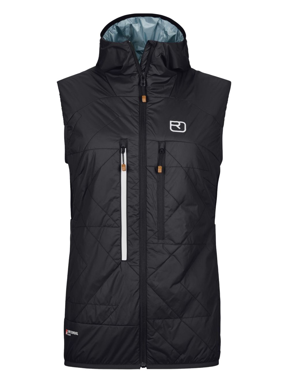 Swisswool Piz Boè quilted hooded gilet - Black