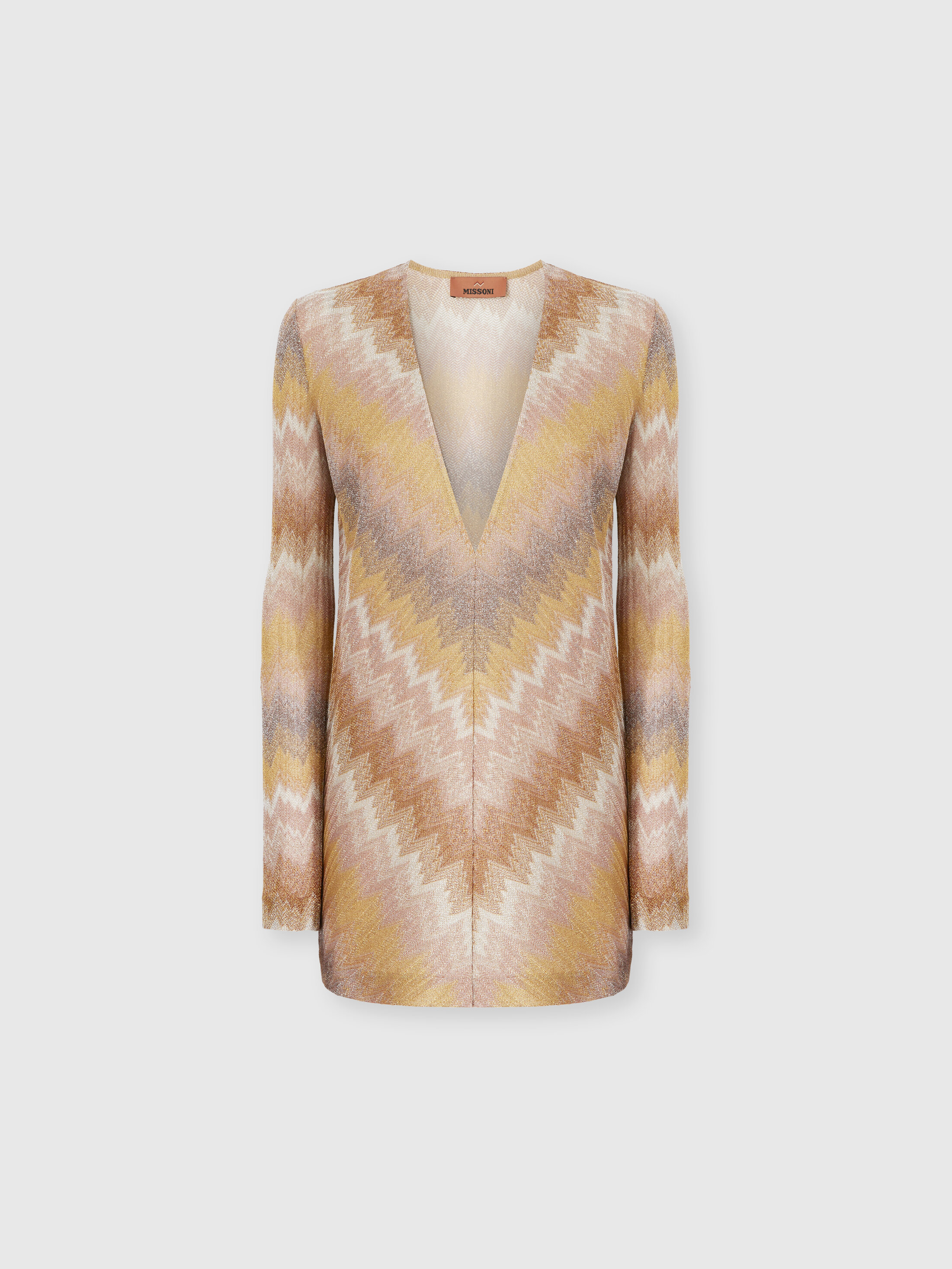 Missoni - Long-sleeved mini dress in ombre lurex, Women, Multicoloured