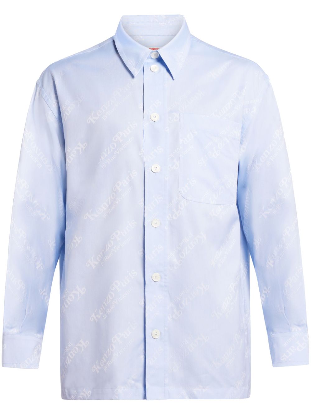 Logo-print cotton shirt - Blue