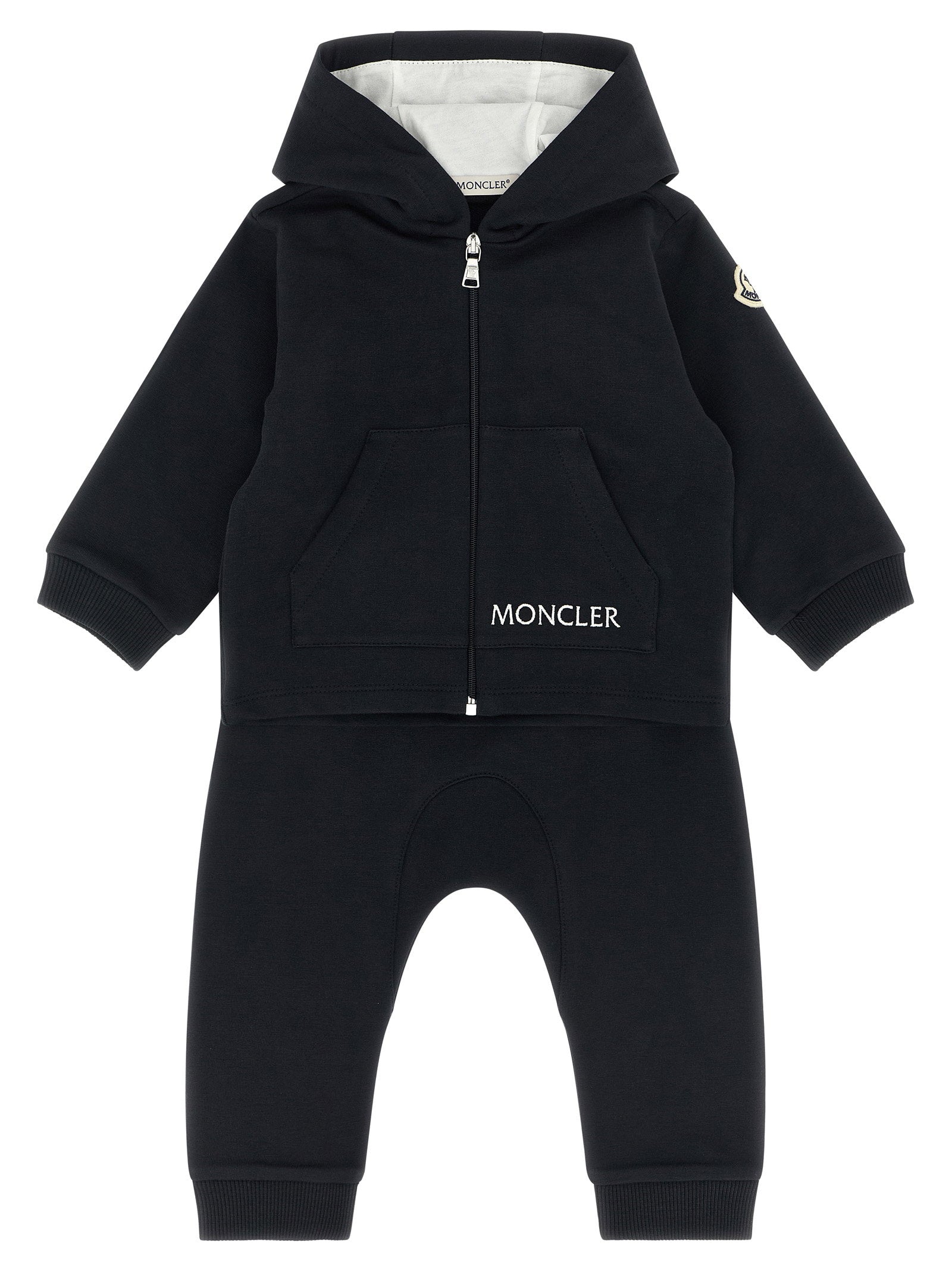 Logo-Embroidered Brushed Cotton Hoodie — Black