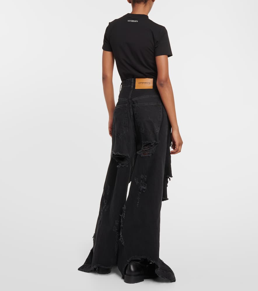 Distressed wide-leg jeans