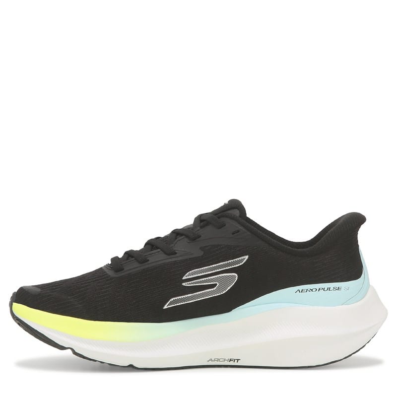 Women's Slip-Ins Aero Pulse Arch Fit Running Shoes (Black/Yellow)
