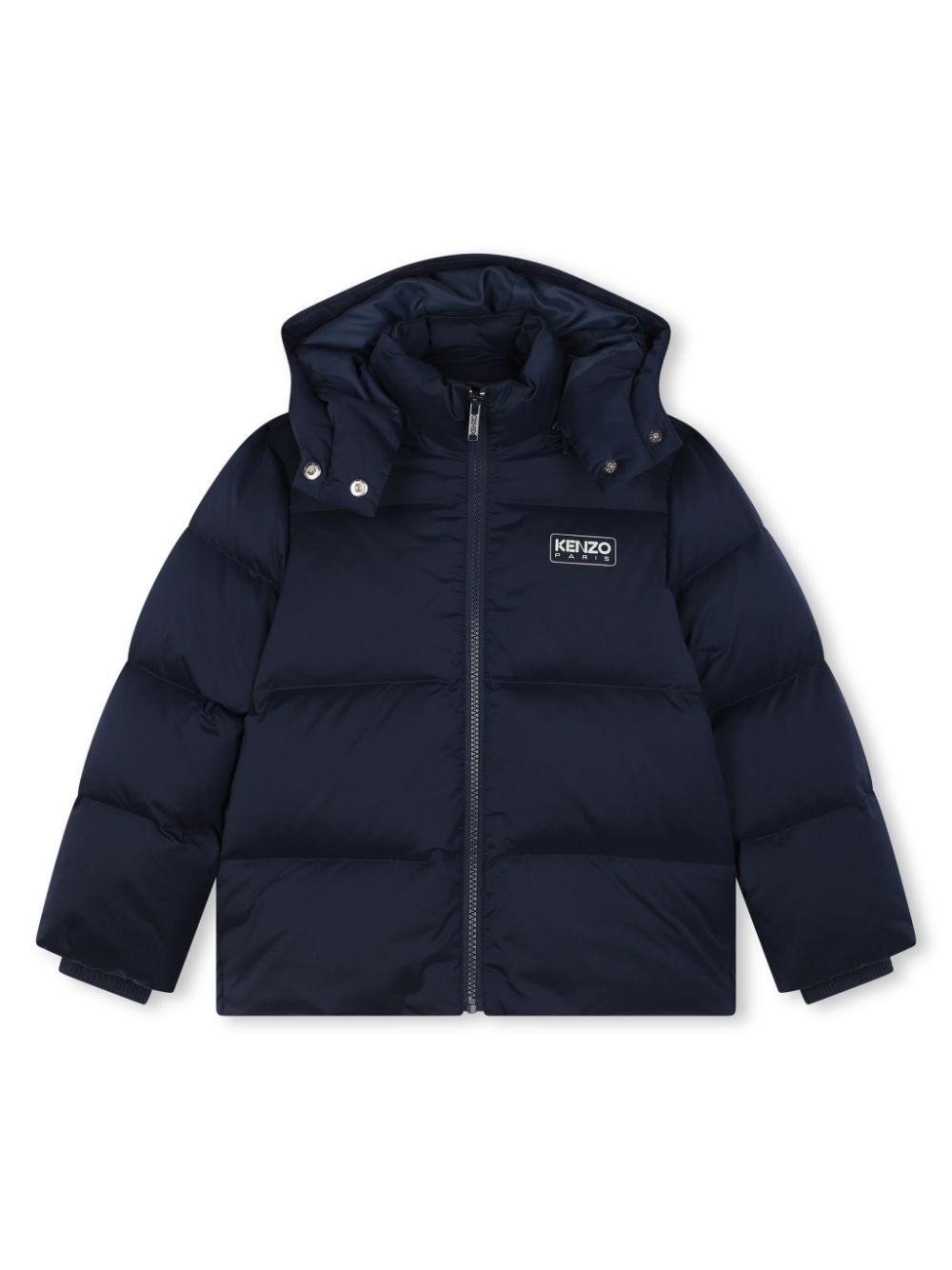 Water-repellent hooded puffer jacket - Blue