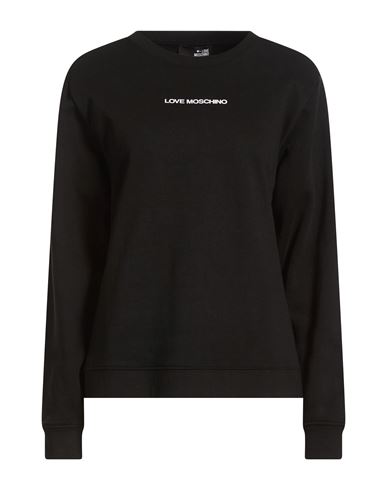 Woman Sweatshirt Black Size L Cotton, Polyester