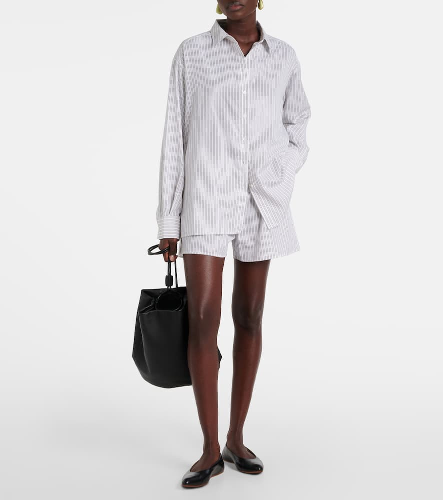 Cairo striped cotton-blend shorts